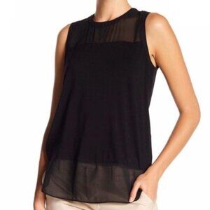 Vince Camuto NWT Chiffon Yoke & Hem Top S